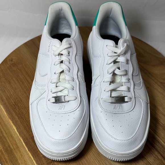 Nike White Air Force 1's Sneakers with Teal and Pink Accents Women's size 9 - Picture 6 of 10